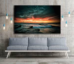 Πίνακας σε καμβά θάλασσα με ηλιοβασίλεμα KNV770