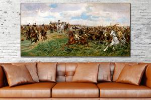 Πίνακας σε καμβά με άλογα σε πόλεμο KNV802