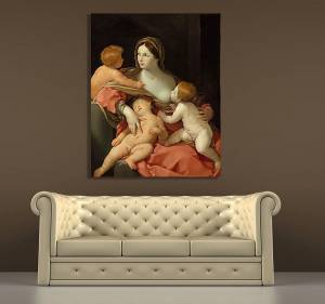 Αναγεννησιακός πίνακας σε καμβά με γυναίκα και παιδιά KNV840