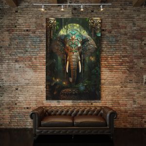 Πίνακας σε καμβά Elephant in Emerald LUX37