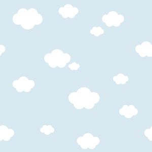 Παιδική Ταπετσαρία Τοίχου Γαλάζια με συννεφάκια 5871 53 cm x 10 m