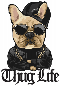 Παδικό Αυτοκόλλητο Τοίχου Thug Life Bulldog stick962