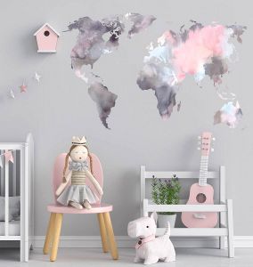 Pink & Gray Map - Kids - Stick870