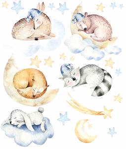 Cute Sleeping Animals - Watercolor - Stick849