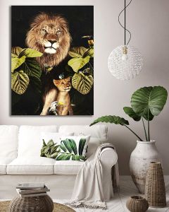 Πίνακας σε καμβά Μικρό και Μεγάλο Λιοντάρι LUX12
