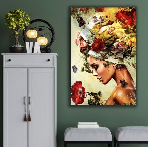 Πίνακας σε καμβά Γυναίκα με Τουρμπάνι LUX21